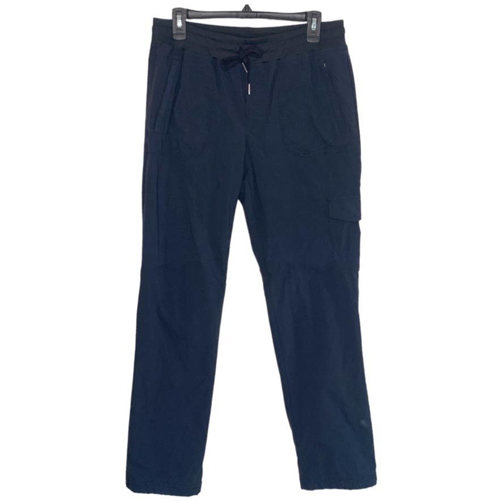 Eddie Bauer Drawstring Waist Fully Lined Adjustable Hem Navy Blue Hiking Pant M